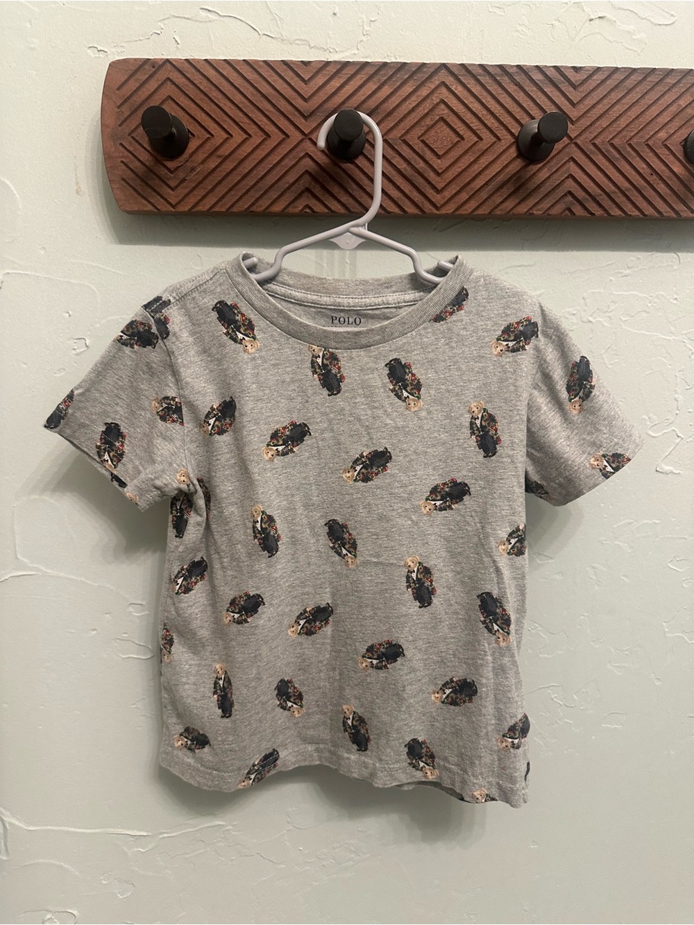 Polo by Ralph Lauren Heather Gray Graphic Tee with Bear Print